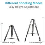 Proaim Aluminum Tripod Legs with 100mm Bowl and Mid-Level Spreader