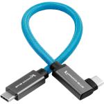 Kondor Blue USB-C 3.2 Gen 2 Straight to Right-Angle Cable (8.5", Kondor Blue)