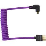 Kondor Blue Gerald Undone Braided Coiled High-Speed Right-Angle Micro-HDMI to HDMI Cable for Select Sony & Fuji Cameras (Limited Purple Edition, 12 to 24")