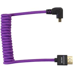 Kondor Blue Gerald Undone Braided Coiled High-Speed Right-Angle Micro-HDMI to HDMI Cable for Select Sony & Fuji Cameras (Limited Purple Edition, 12 to 24")