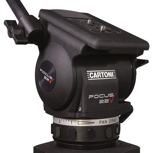 Cartoni Focus 22 Tripod System with 2-Stage Aluminum Legs, Mid-Level Spreader, and Bag