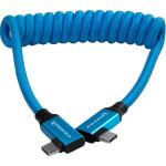 Kondor Blue 12 to 24" Coiled USB-C Right Angle Braided Cable (Blue)