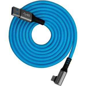 Kondor Blue USB-A to USB-C 3.0 Right Angle Cable (10', Blue)