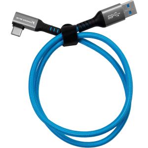 Kondor Blue USB-A to USB-C 3.0 Right Angle Cable (5', Blue)