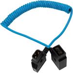 Kondor Blue Coiled D-Tap Extension Male to Female Cable (16 to 36")