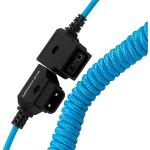 Kondor Blue Coiled D-Tap Extension Male to Female Cable (16 to 36")
