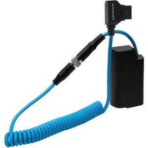 Kondor Blue Coiled D-Tap to BLJ31 Type Dummy Battery Cable (20 to 36")
