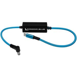 Kondor Blue DC to USB-C Power Delivery Cable for Canon R5 C/Sony FX3 (Blue, 16")