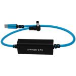 Kondor Blue DC to USB-C Power Delivery Cable for Canon R5 C/Sony FX3 (Blue, 16")