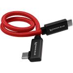 Kondor Blue USB-C 3.2 Gen 2 Straight to Right-Angle Cable (12", Cardinal Red)