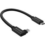 Kondor Blue USB-C 3.2 Gen 2 Straight to Right-Angle Cable (8.5", Raven Black)