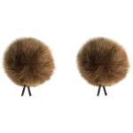 Bubblebee Industries Windbubble Faux Fur Lavalier Windscreen (2-Pack, 1.10", Brown)