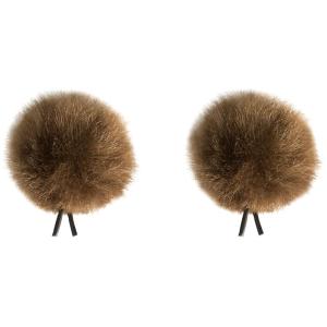 Bubblebee Industries Windbubble Faux Fur Lavalier Windscreen (2-Pack, 1.10", Brown)