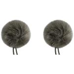 Bubblebee Industries Windbubble Faux Fur Lavalier Windscreen (2-Pack, 1.10", Gray)
