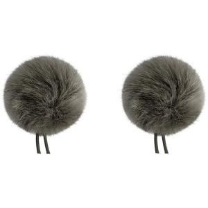 Bubblebee Industries Windbubble Faux Fur Lavalier Windscreen (2-Pack, 1.10", Gray)