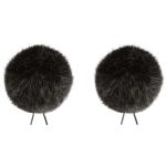 Bubblebee Industries Windbubble Faux Fur Lavalier Windscreen (2-Pack, 1.57", Black)