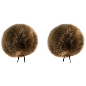 Bubblebee Industries Twin Windbubble Minature Imitation-Fur Windscreens (Lav Size 4, 42mm, Brown)