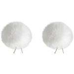 Bubblebee Industries Twin Windbubble Minature Imitation-Fur Windscreens (Lav Size 2, 1.38", White)