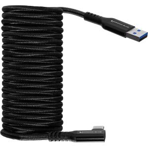 Kondor Blue USB-A to USB-C 3.0 Right Angle Cable (10', Black)