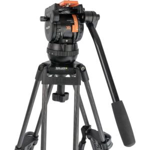 Miller Versa CXV6 Head, 75 Sprinter II 2-Stage Carbon Fiber Tripod, Ground Spreader & Soft Case Kit