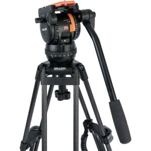 Miller Versa CXV8 Head, 75 Sprinter II 2-Stage CF Tripod, Mid-Level Spreader, Rubber Feet & Soft Case Kit