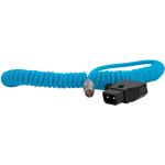 Kondor Blue Coiled D-Tap to Female 2-Pin LEMO-Type Power Cable for RED KOMODO (14-29")