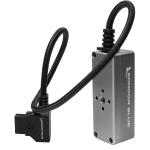 Kondor Blue Male D-Tap to 4-Port Female D-Tap Splitter Hub with Voltmeter (16", Space Gray)