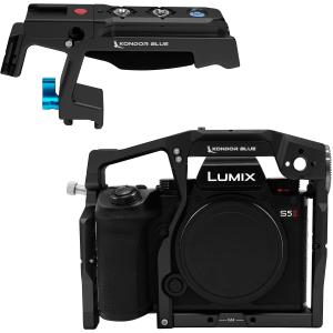 Kondor Blue Camera Cage with Top Handle for Panasonic Lumix S5II/X (Raven Black)