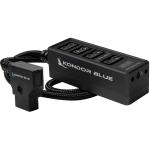 Kondor Blue Male D-Tap to 4-Port Female D-Tap Splitter Hub with Voltmeter (16", Raven Black)
