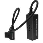 Kondor Blue Male D-Tap to 4-Port Female D-Tap Splitter Hub with Voltmeter (16", Raven Black)