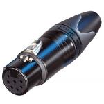 Neutrik NC7FXX-B 7-Pin XLR Female Connector (Black Housing and Gold Contacts)