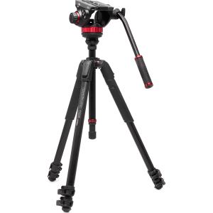 Manfrotto 3-Section Aluminum Video Tripod Kit with Fluid Head