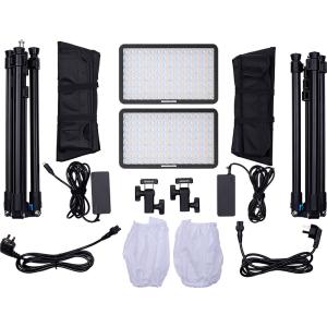 amaran Pano 60c RGB COB Mobile Light Panel (2-Light Kit, Charcoal)