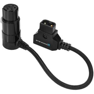 Kondor Blue Straight D-Tap Male to 4-Pin XLR Female Right-Angle Power Cable (6")
