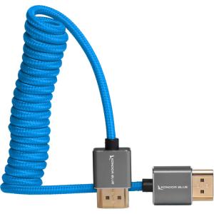 Kondor Blue Coiled High-Speed HDMI 2.0 Braided Cable (12 to 24", Kondor Blue)