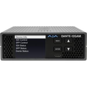 AJA DANTE-12GAM 12G-SDI/Dante 64-Channel Embedder/Disembedder with BNC 12G-SDI Coax Transceiver SFP