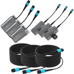 Kondor Blue Fletch Fiber Transmitter & Receiver Modules Kit for HDMI with Fiber Armored Cables OM3 MPO (100', Space Gray, 3-Pack)