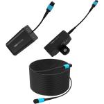 Kondor Blue Fletch Fiber Transmitter & Receiver Module Kit for HDMI with Fiber Armored Cable OM3 MPO (300', Raven Black)