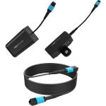 Kondor Blue Fletch Fiber Transmitter & Receiver Module Kit for HDMI with Fiber Armored Cable OM3 MPO (50', Raven Black)