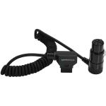 Kondor Blue Coiled D-Tap Male to 4-Pin XLR Female Right-Angle Power Cable for Cinema Cameras (20 to 50")