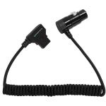 Kondor Blue Coiled D-Tap Male to 4-Pin XLR Female Right-Angle Power Cable for Cinema Cameras (20 to 50")