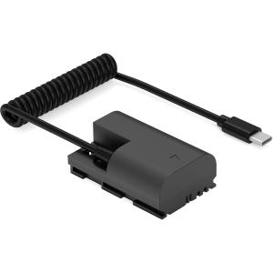 SWIT LP-E6P Dummy Battery with Coiled USB-C Cable for Canon & Blackmagic Cameras (8.4V, 3A)