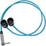 Kondor Blue Dual Low-Profile Right-Angle XLR Male to 3.5mm TRS Cable (16")