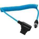 Kondor Blue Coiled D-Tap to Locking DC Barrel Power Cable (Kondor Blue)