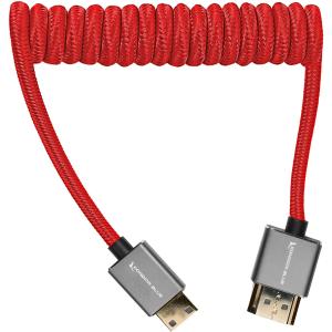 Kondor Blue Coiled Mini-HDMI to HDMI Cable (12 to 24", Red)
