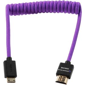 Kondor Blue Gerald Undone Braided Coiled High-Speed Mini-HDMI to HDMI Cable (Limited Purple Edition, 12 to 24")