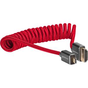 Kondor Blue Coiled Micro-HDMI to HDMI (12 to 24", Cardinal Red)