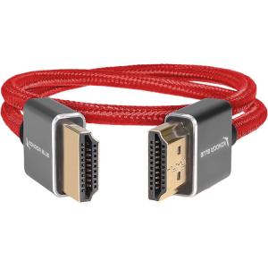 Kondor Blue Braided High-Speed HDMI Cable (Red, 16")