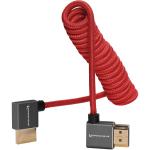 Kondor Blue Coiled Right-Angle High-Speed HDMI Cable (Cardinal Red, 12 to 24")