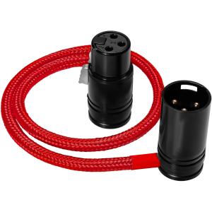 Kondor Blue Straight Low-Profile Right-Angle XLR Cable (16", Red)